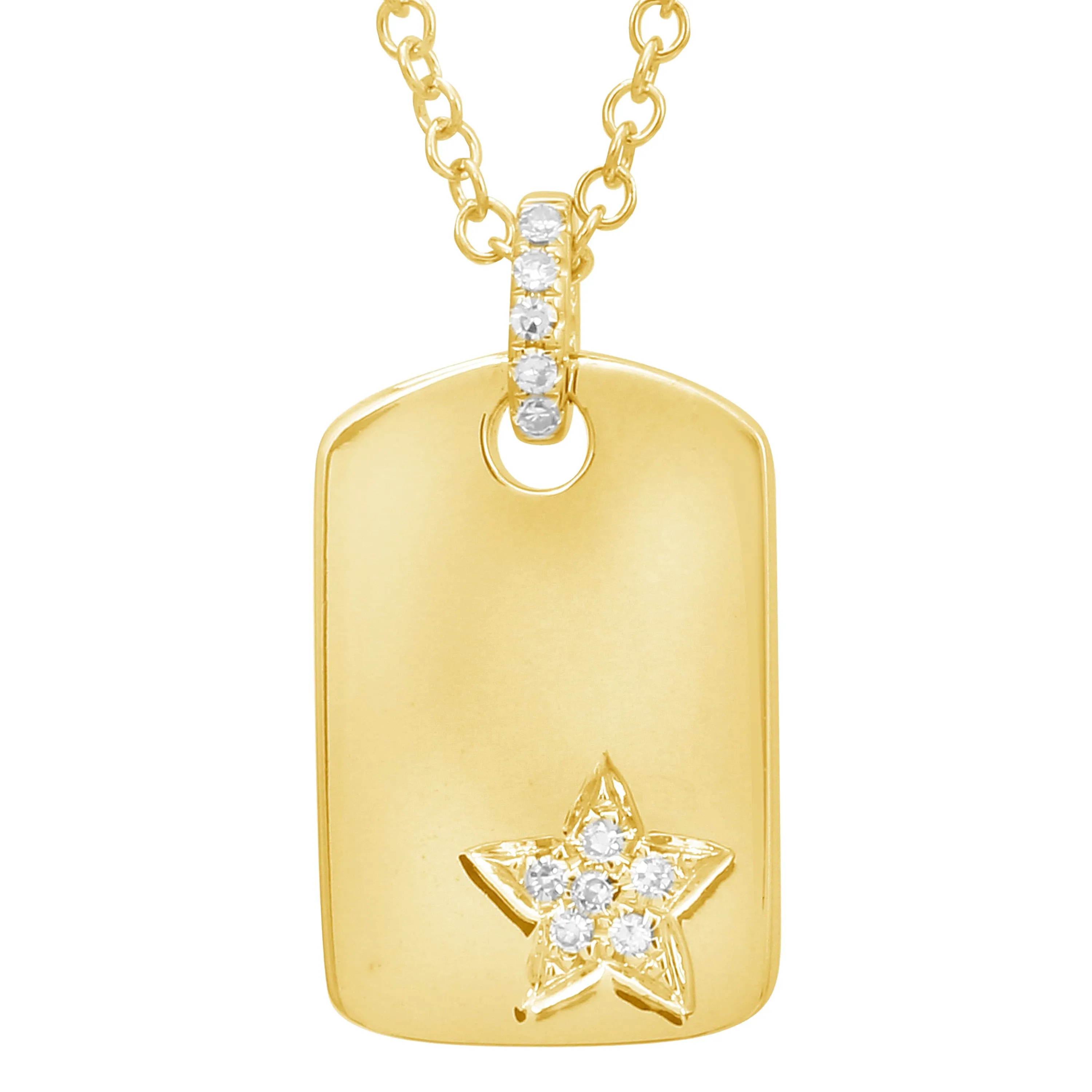 Engravable Star ID Tag Pendant