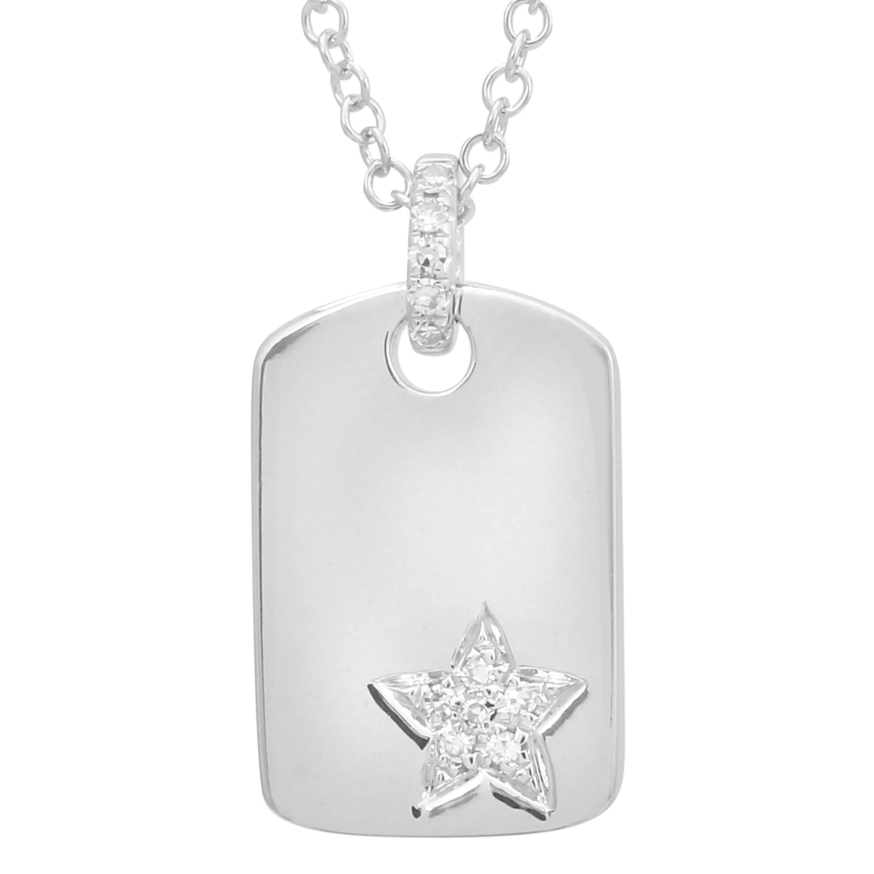 Engravable Star ID Tag Pendant