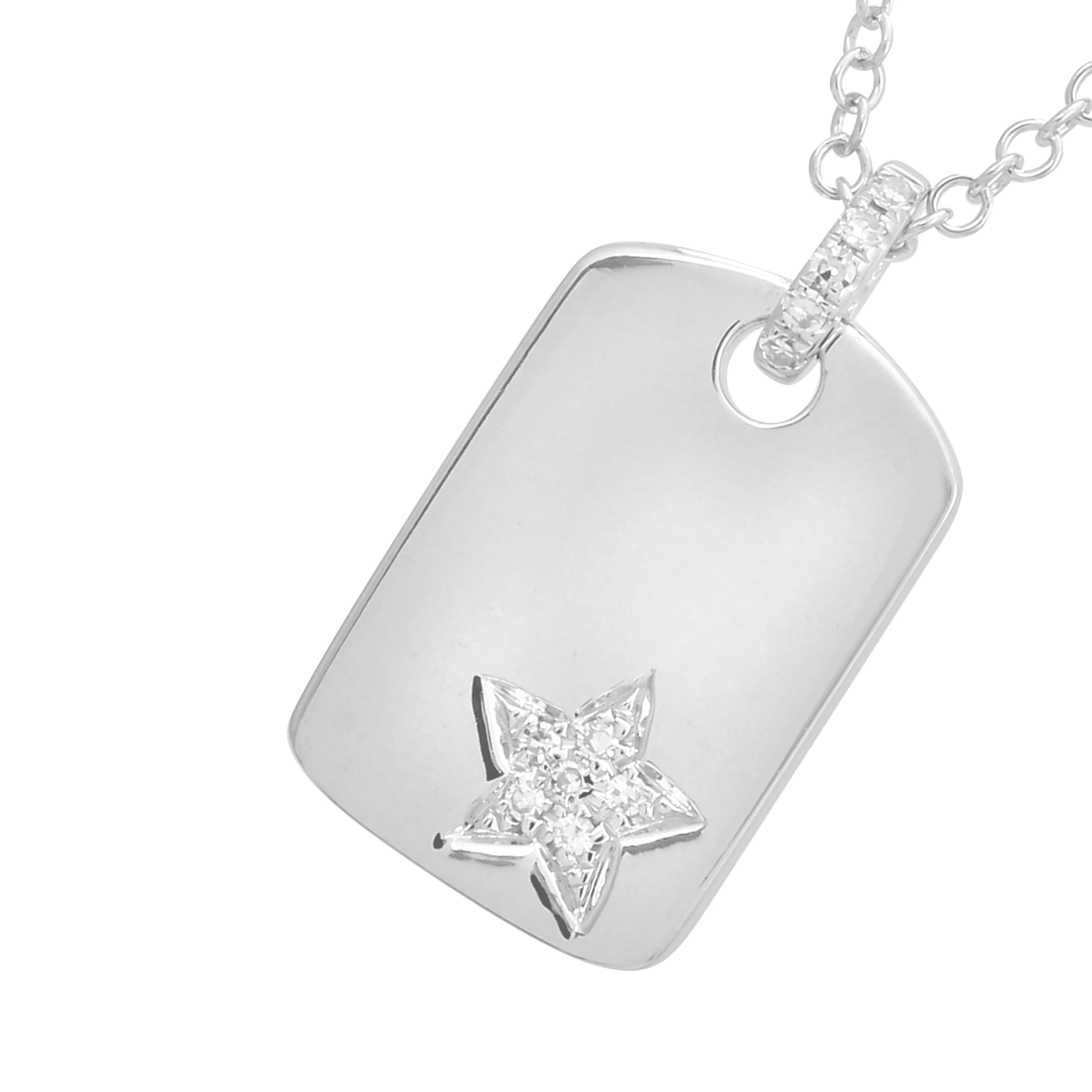 Engravable Star ID Tag Pendant