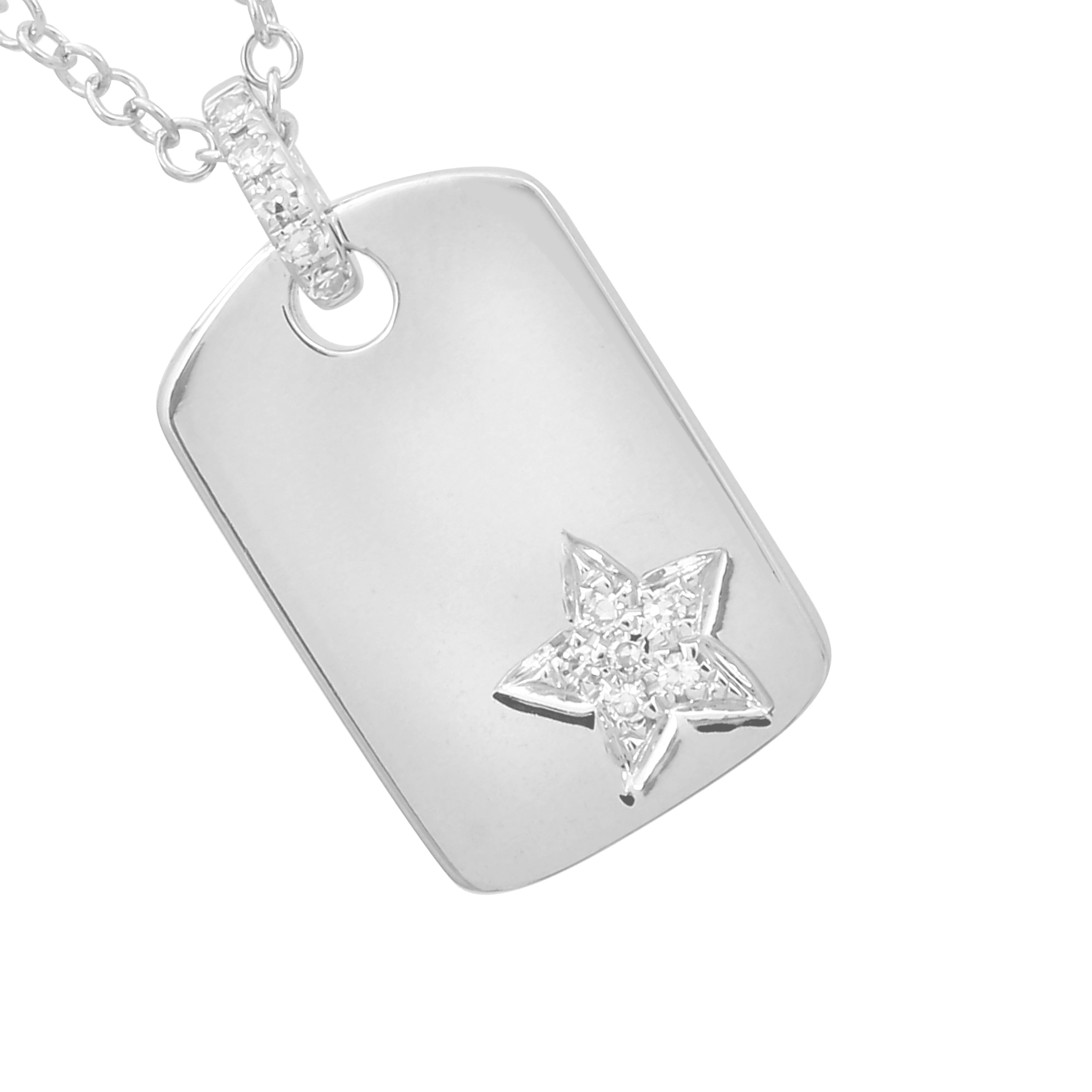 Engravable Star ID Tag Pendant