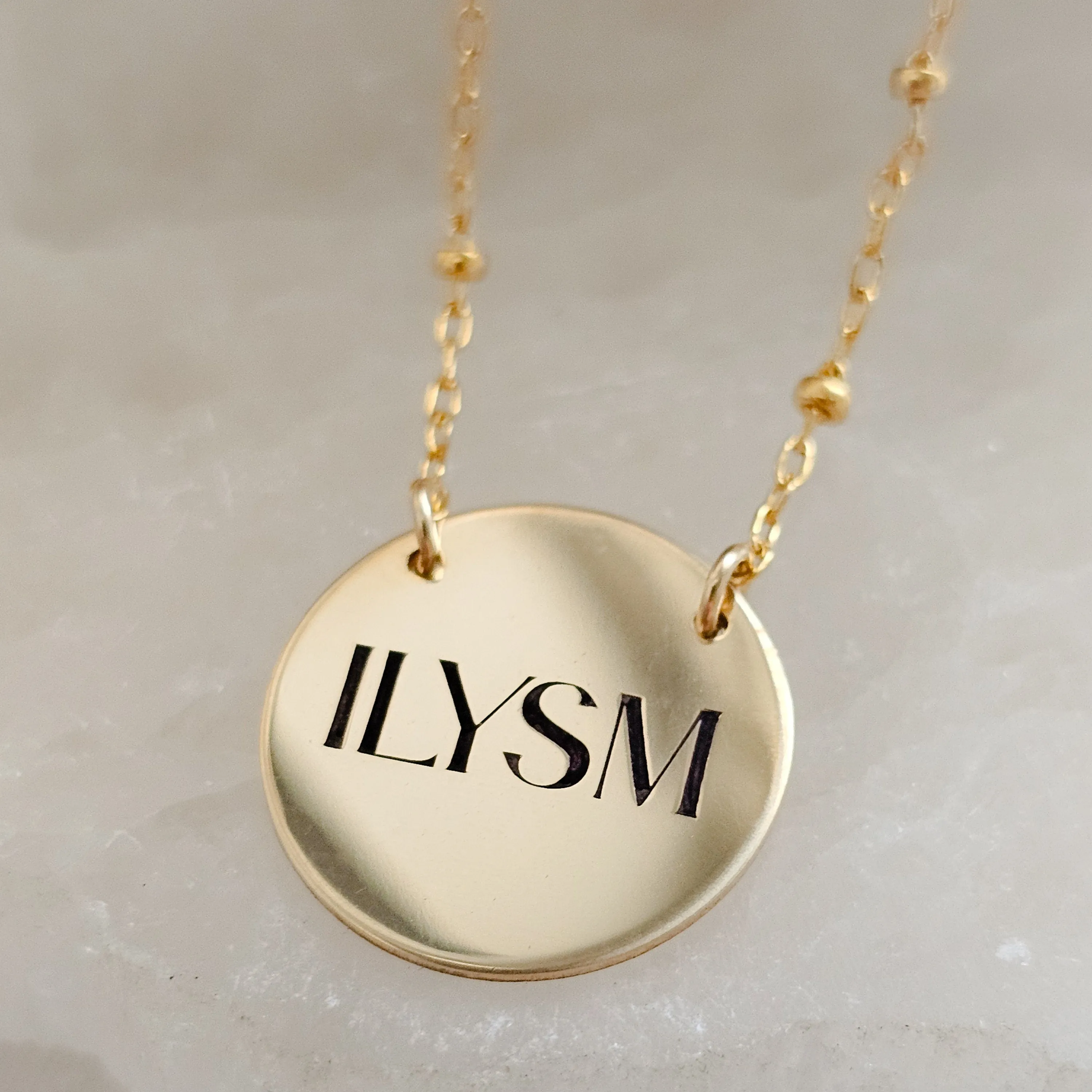 Engraved ILYSM Necklace •  I Love You So Much