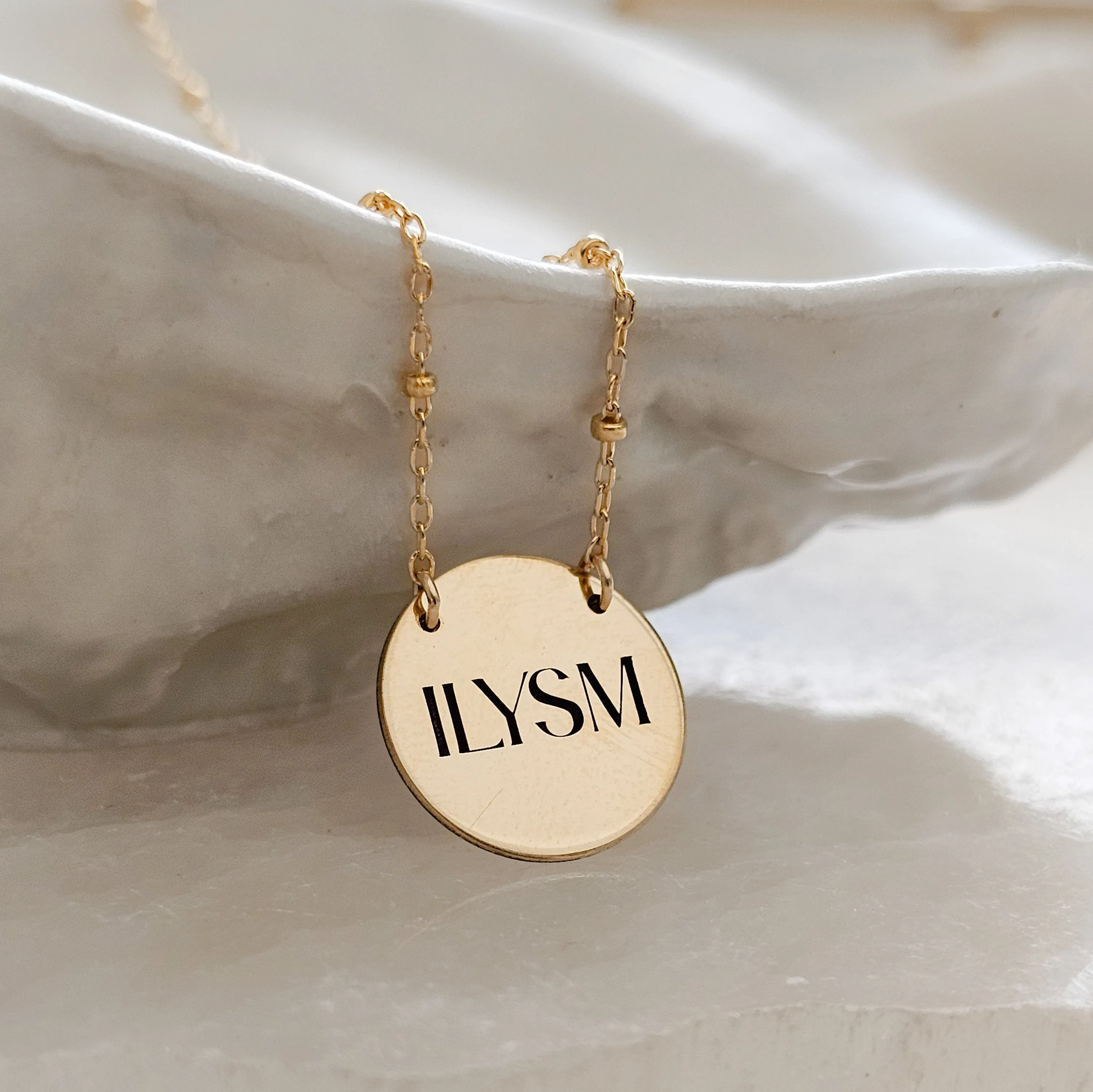 Engraved ILYSM Necklace •  I Love You So Much