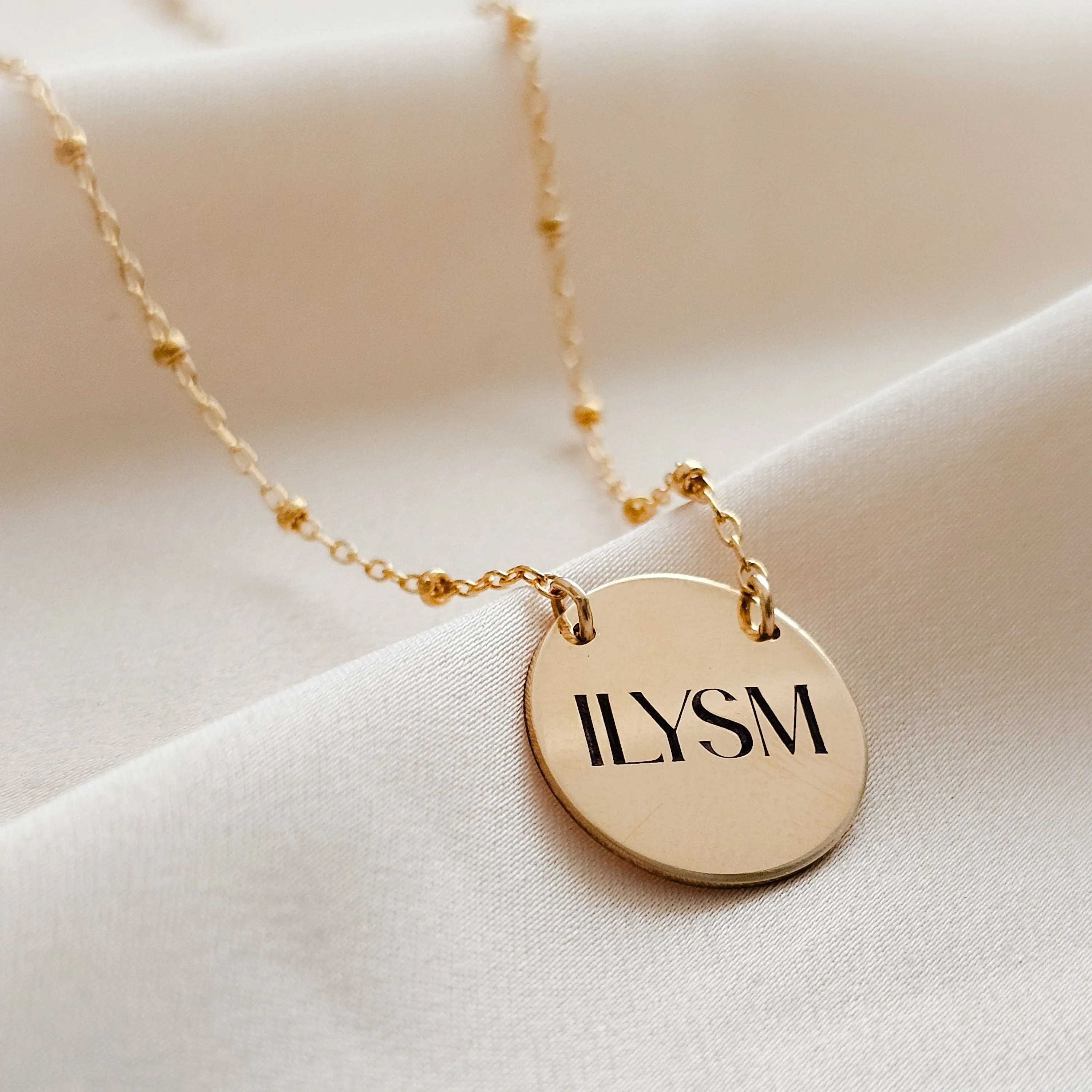 Engraved ILYSM Necklace •  I Love You So Much