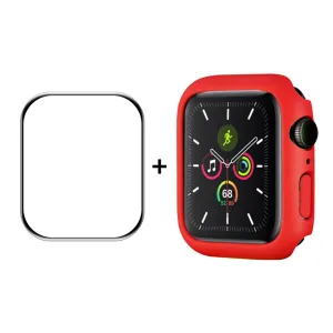 ENKAY Apple Watch (45mm) cover with tempered glass screen protector - Red