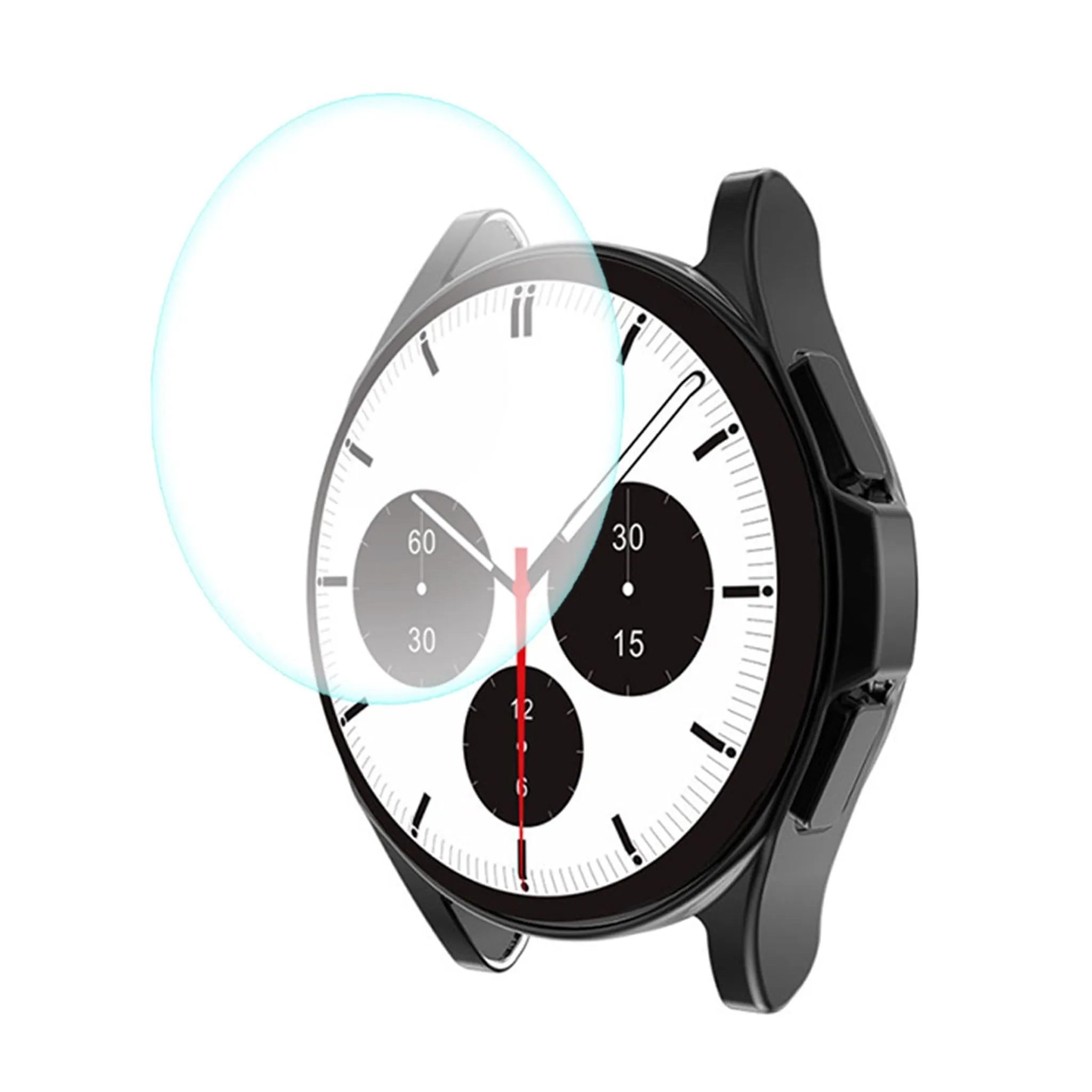 ENKAY Samsung Galaxy Watch 4 Classic (42mm) TPU cover   tempered glass screen protector - Black