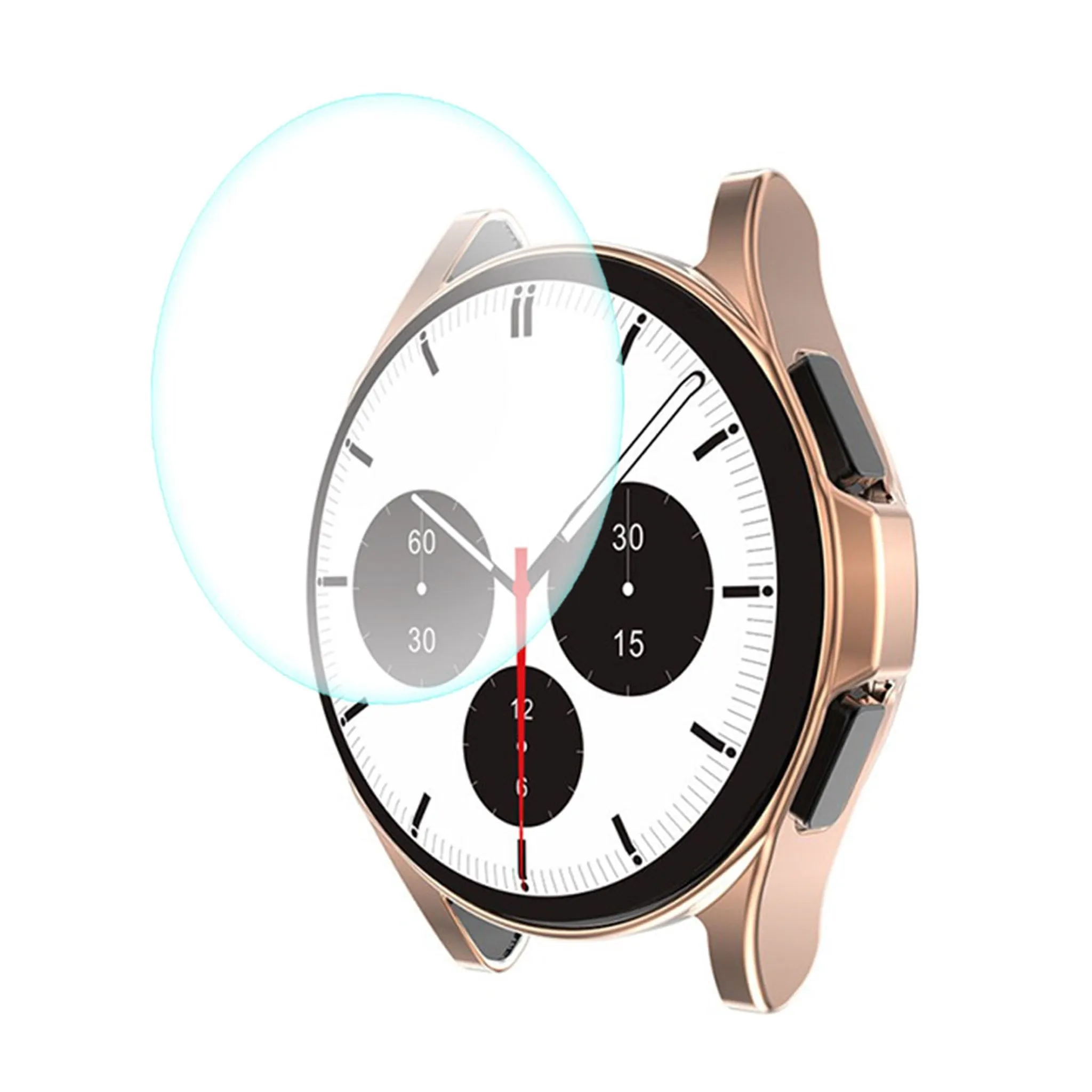 ENKAY Samsung Galaxy Watch 4 Classic (42mm) TPU cover   tempered glass screen protector - Rose Gold