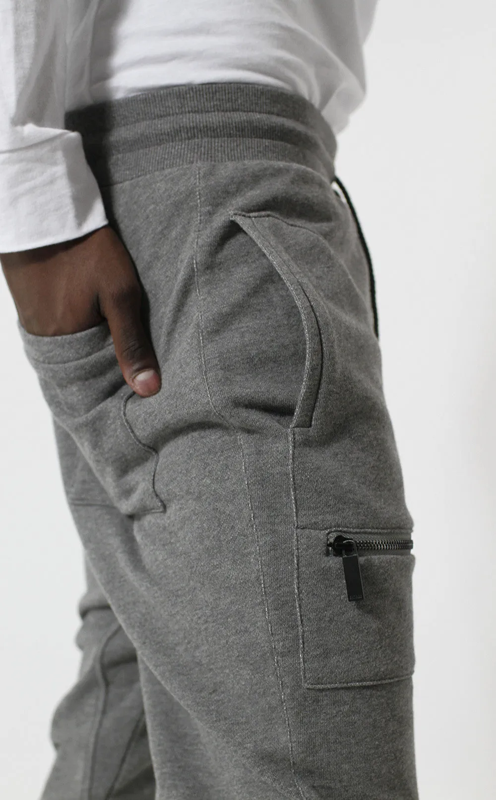 Entree LS Two Tone Gray Paneled French Terry USA Jogger