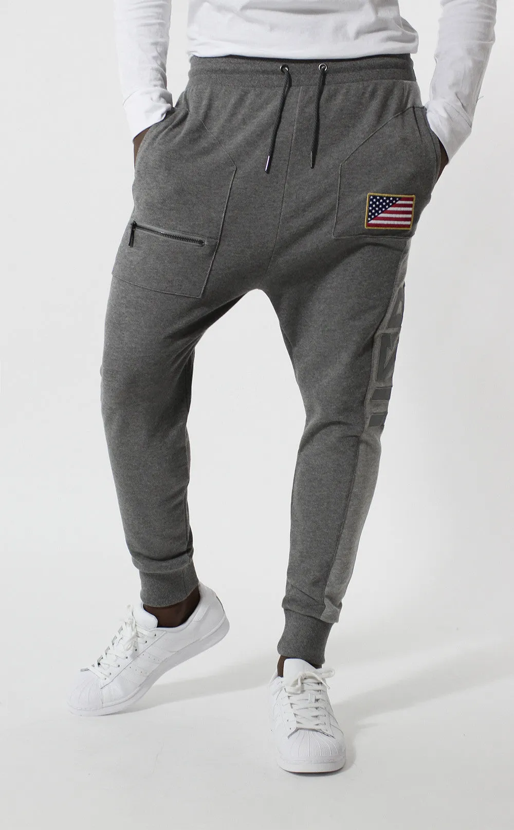 Entree LS Two Tone Gray Paneled French Terry USA Jogger