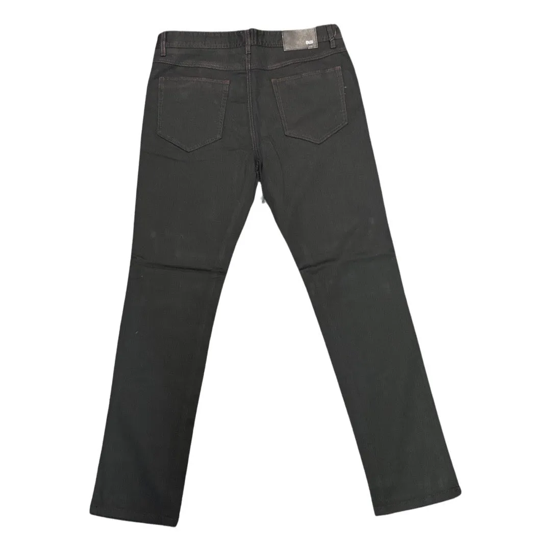 Enzo Alpha-359 Red Stitched Black Denim Jeans