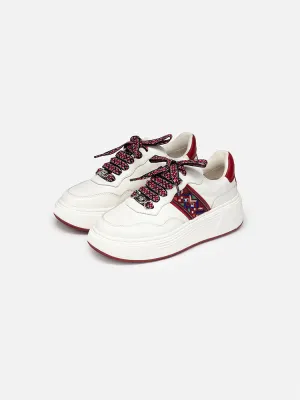 EP YAYING Miao Embroidery-light Soft Jelly White Shoes