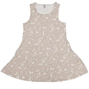 Episodic Crescent Moon Garden Biege Dress