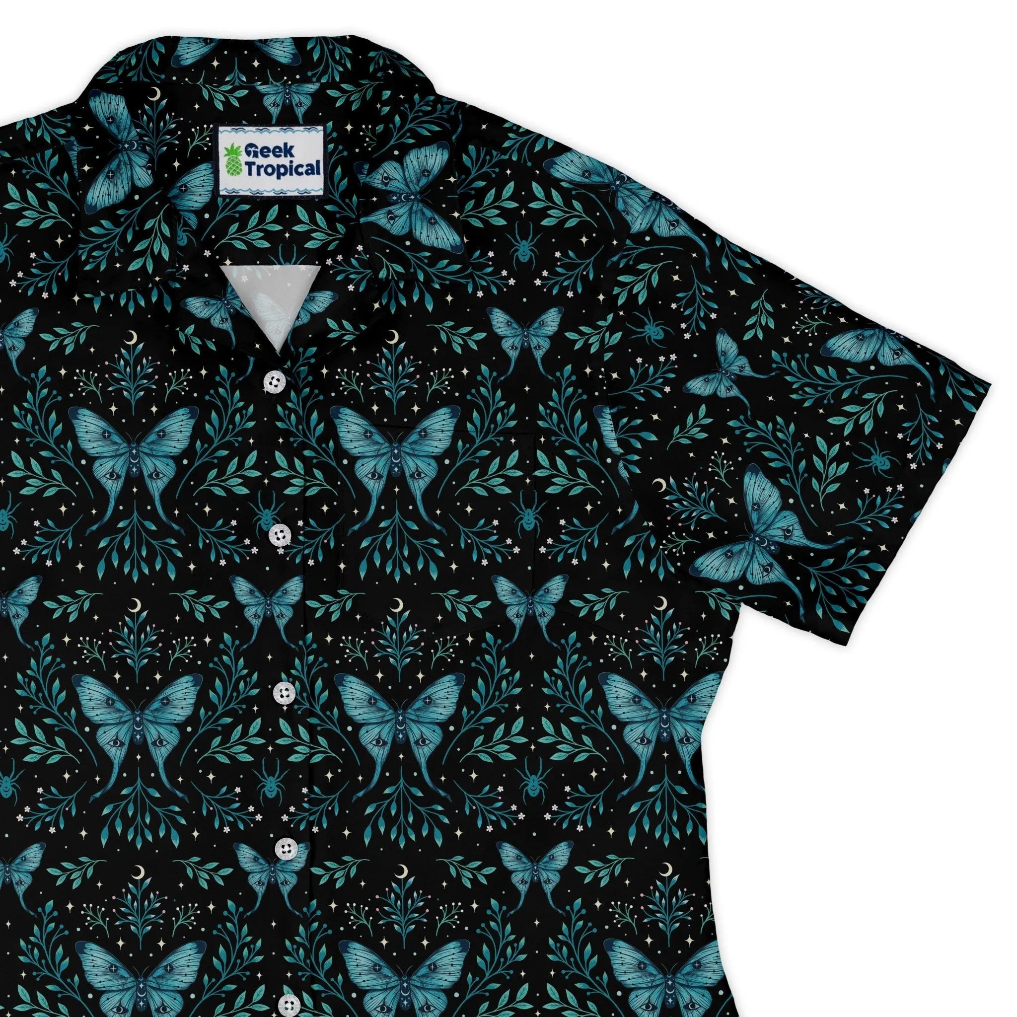 Episodic Mystical butterfly blue Curvy Button Up Shirt