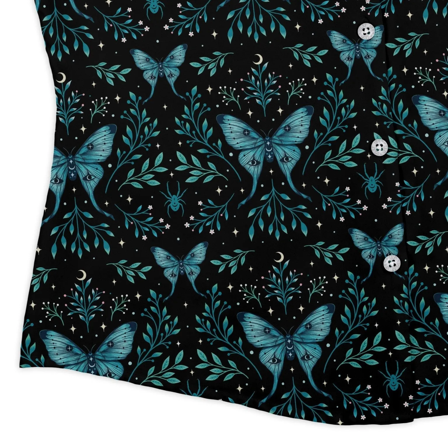 Episodic Mystical butterfly blue Curvy Button Up Shirt