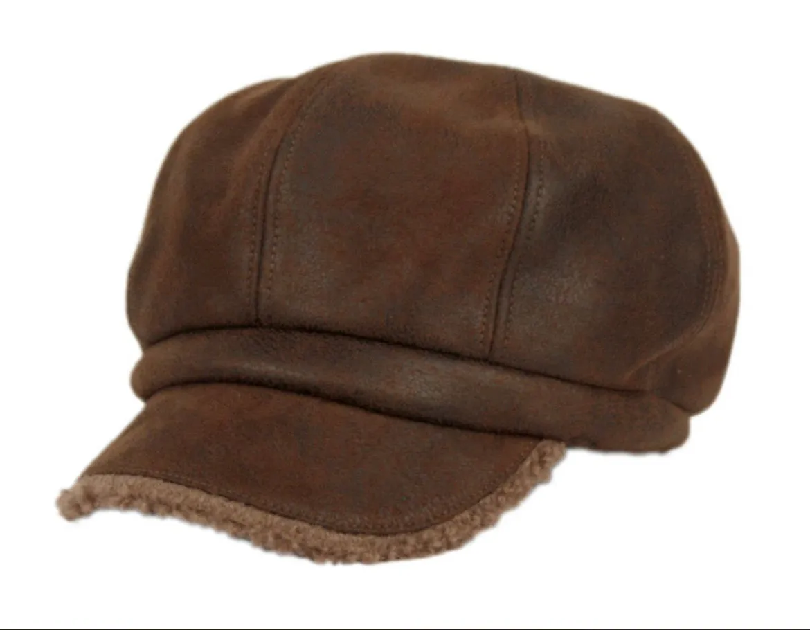 Epoch Hats Faux Leather Winter Cabbie Hat