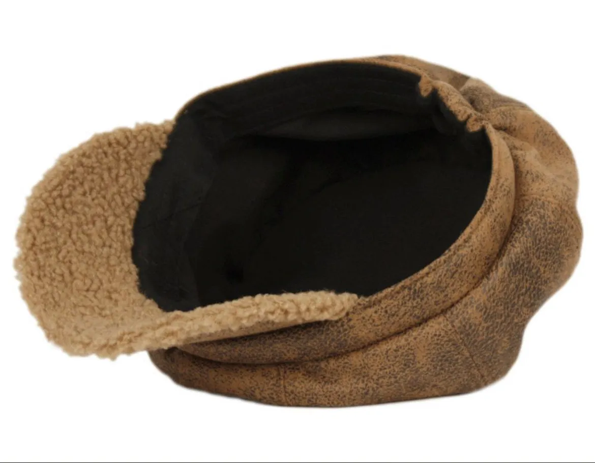 Epoch Hats Faux Leather Winter Cabbie Hat