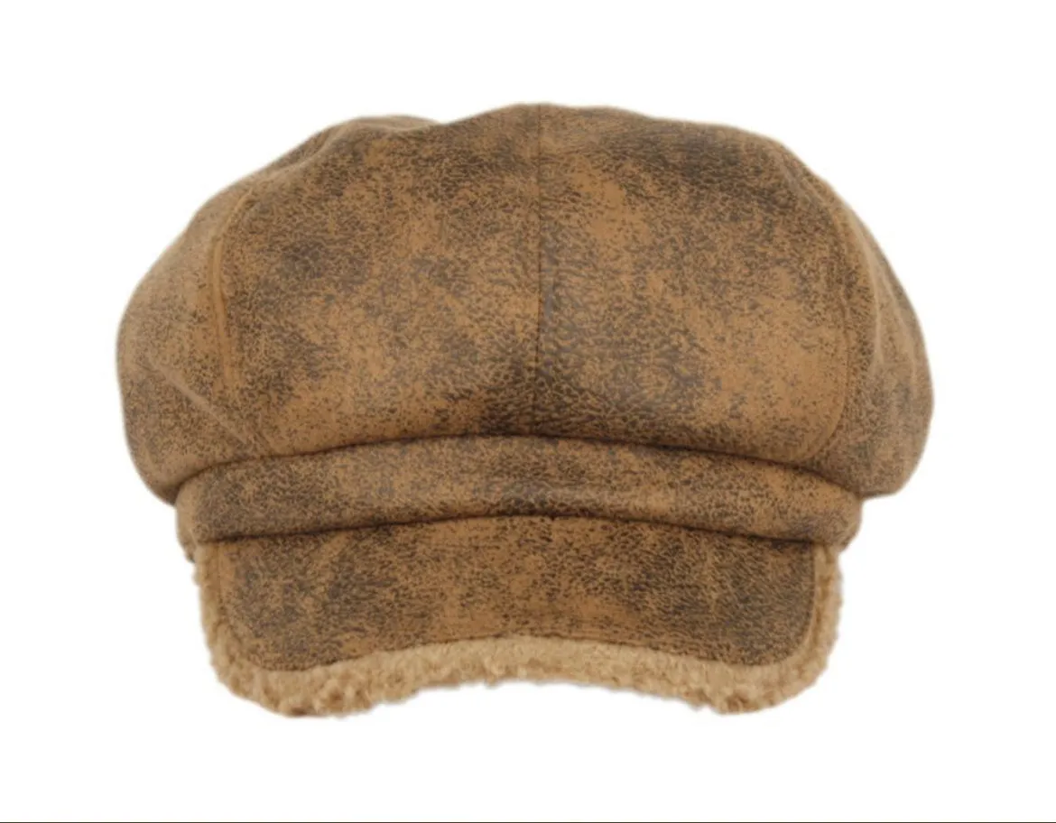 Epoch Hats Faux Leather Winter Cabbie Hat