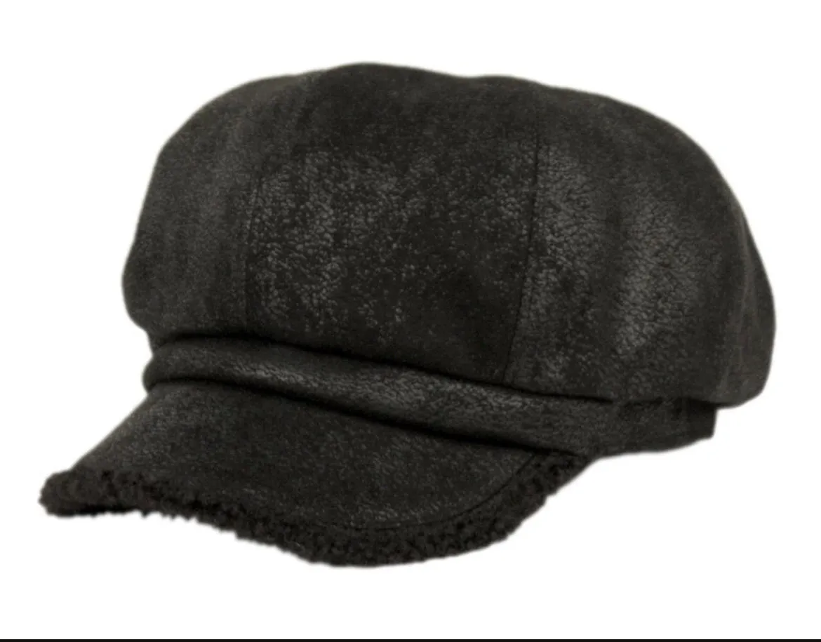 Epoch Hats Faux Leather Winter Cabbie Hat