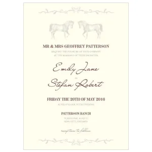 Equestrian Love Invitation Black