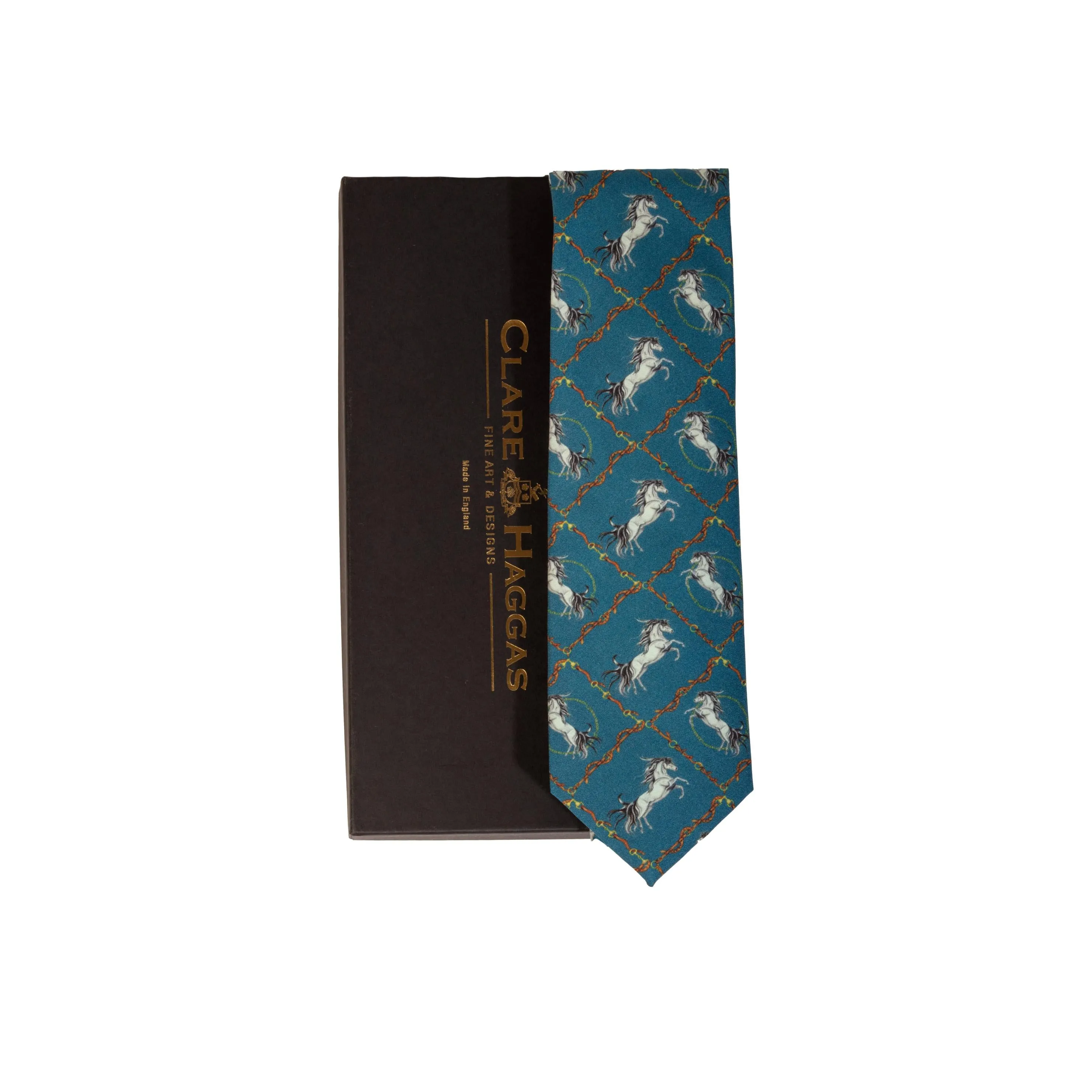 Equestrian Navy Blue Gentlemen's Pure Silk Tie