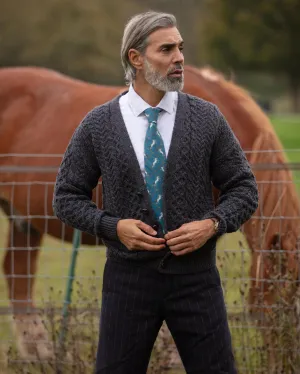 Equestrian Navy Blue Gentlemen's Pure Silk Tie