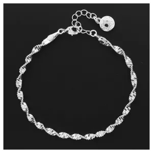 Equilibrium 20cm Twisted Silver Plated Chain Bracelet