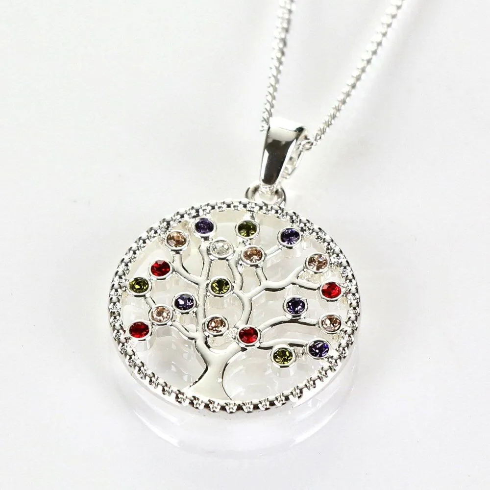 Equilibrium Harlequin Tree of Life Silver Plated Necklace