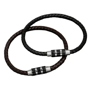 Equilibrium Stripe Clasp Leather Bracelet (Choice of 2)