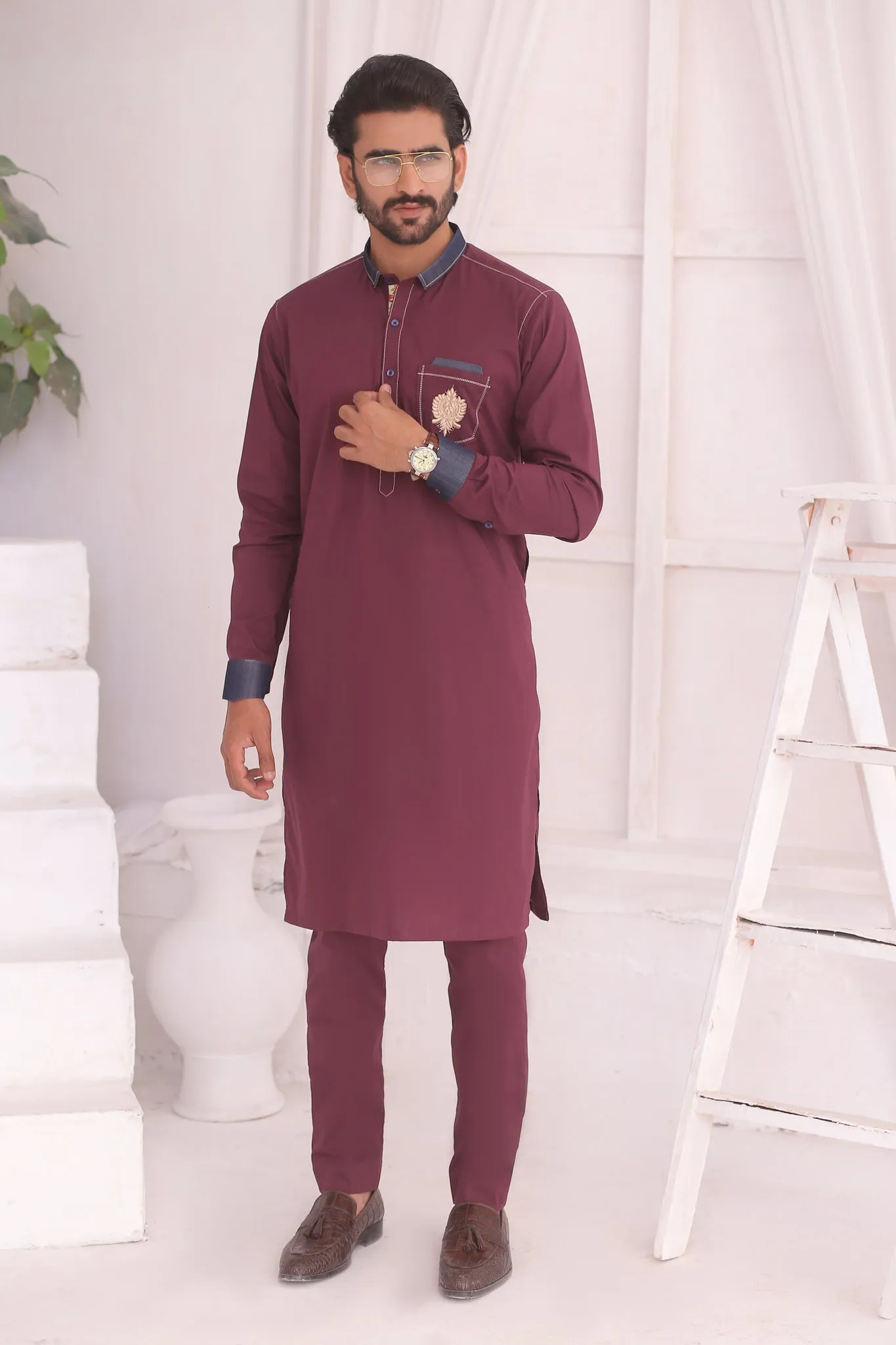 ER 685 Maroon kurta Pajama Dress