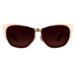 Erdem Sunglasses Cat Eye Gold and Maroon