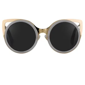 Erdem Sunglasses Cat Eye Transparent White and Grey