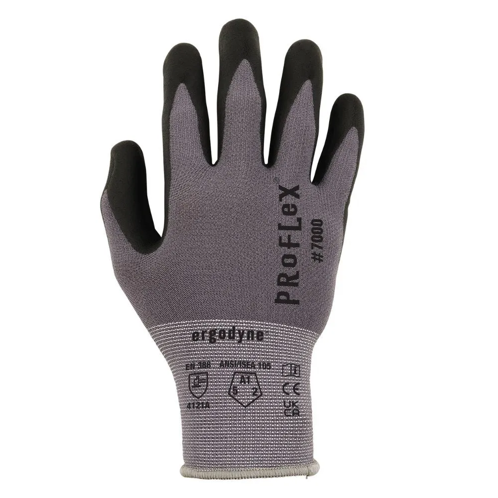 Ergodyne 10364 #7000 12-pair L Gray Nitrile-Coated Gloves Microfoam Palm