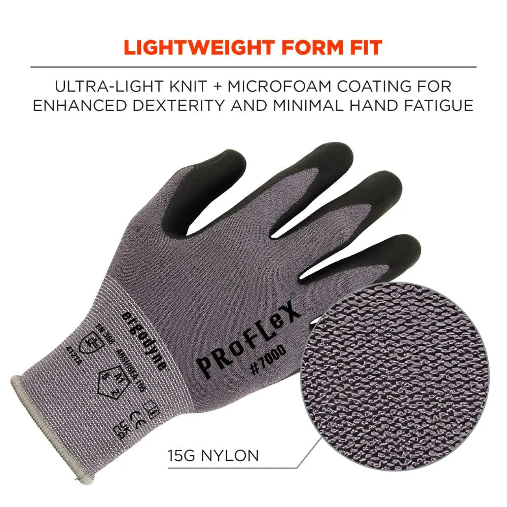 Ergodyne 10364 #7000 12-pair L Gray Nitrile-Coated Gloves Microfoam Palm