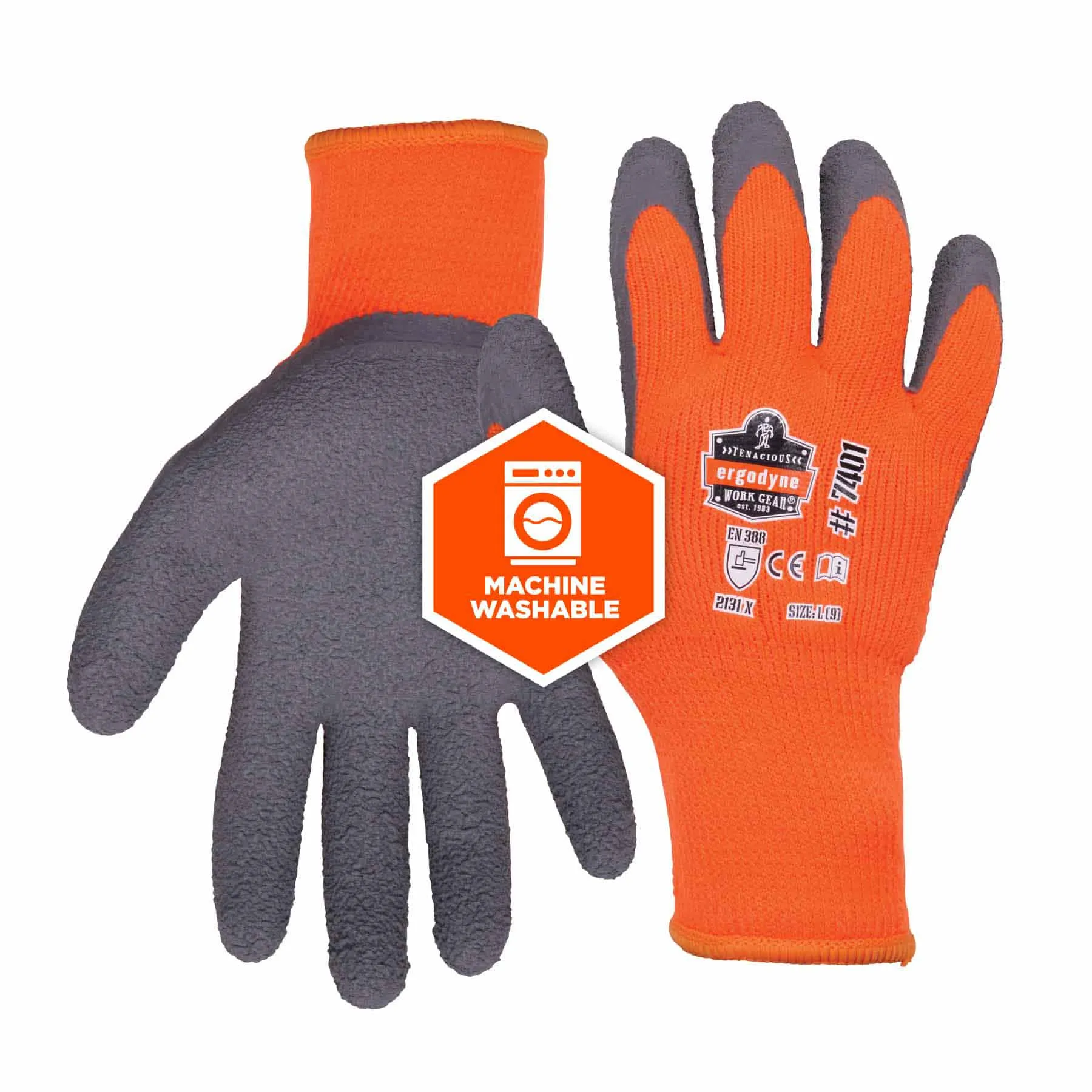 Ergodyne 17626 7401 2XL Orange Coated Lightweight Winter Gloves