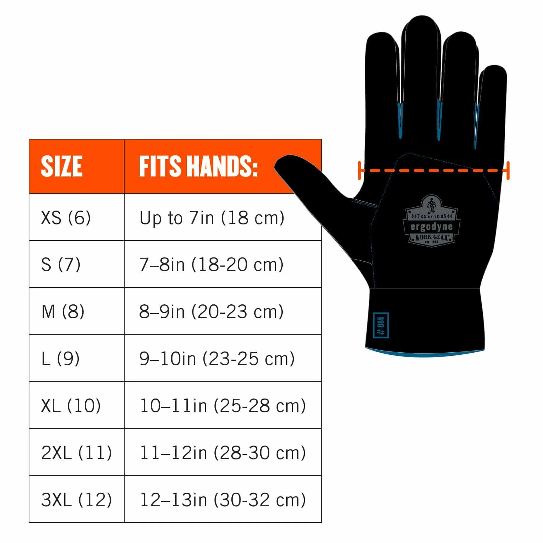 Ergodyne 17626 7401 2XL Orange Coated Lightweight Winter Gloves