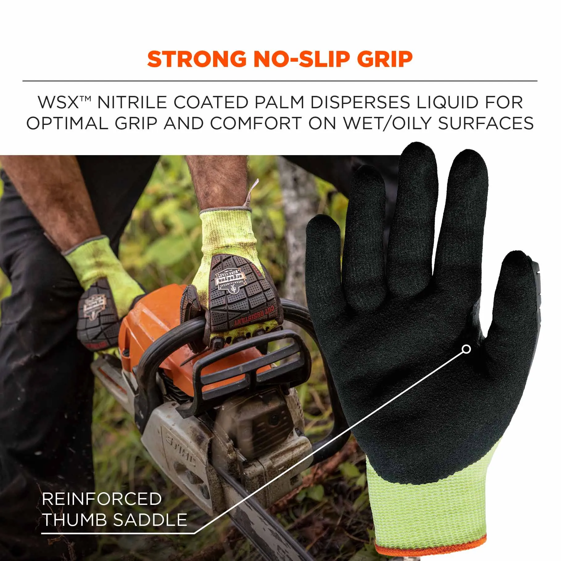 Ergodyne 17915 7141 XL Lime ANSI A4 DIR Nitrile-Coated CR Gloves