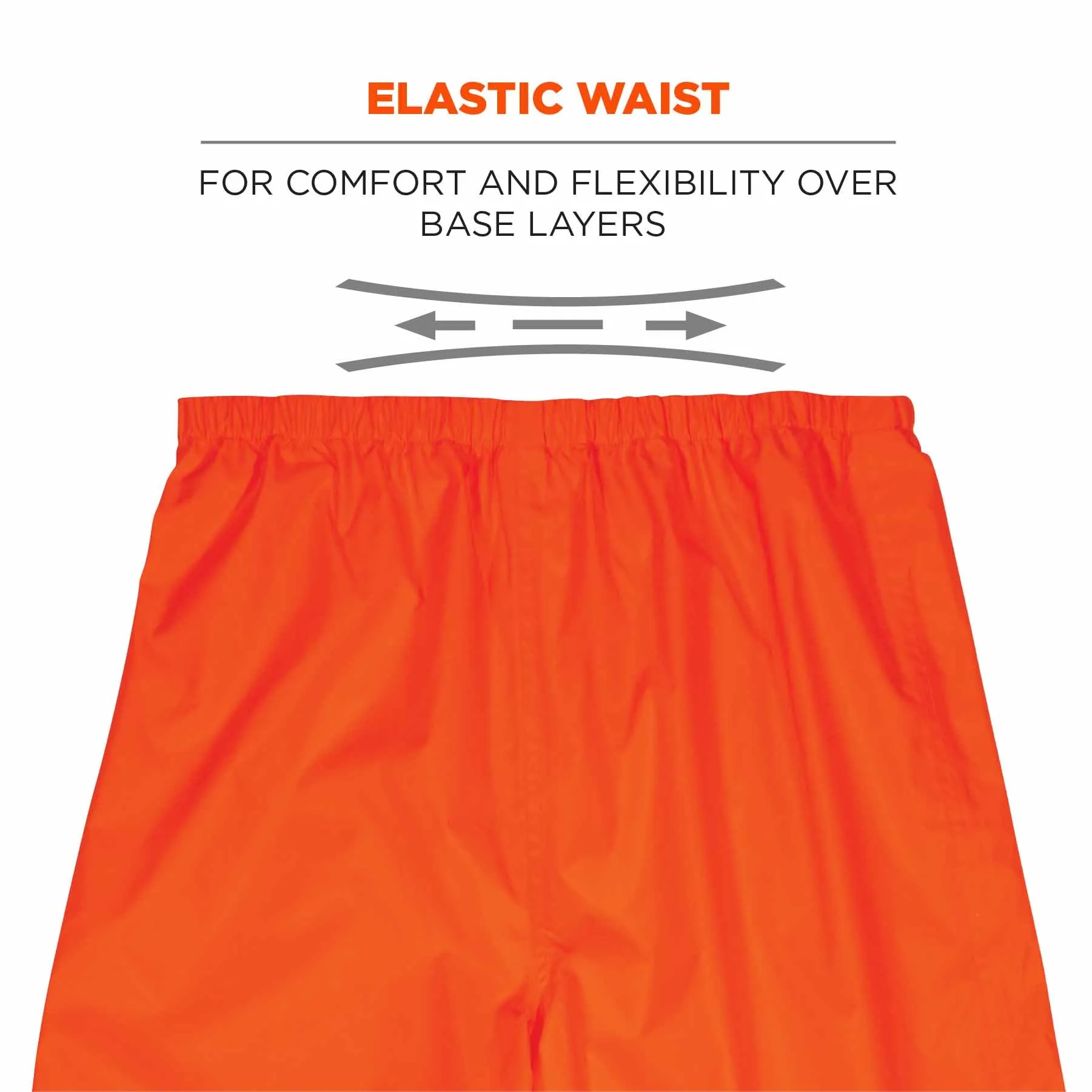 Ergodyne 25448 8916 4XL Orange Class E Lightweight Hi-Vis Rain Pants