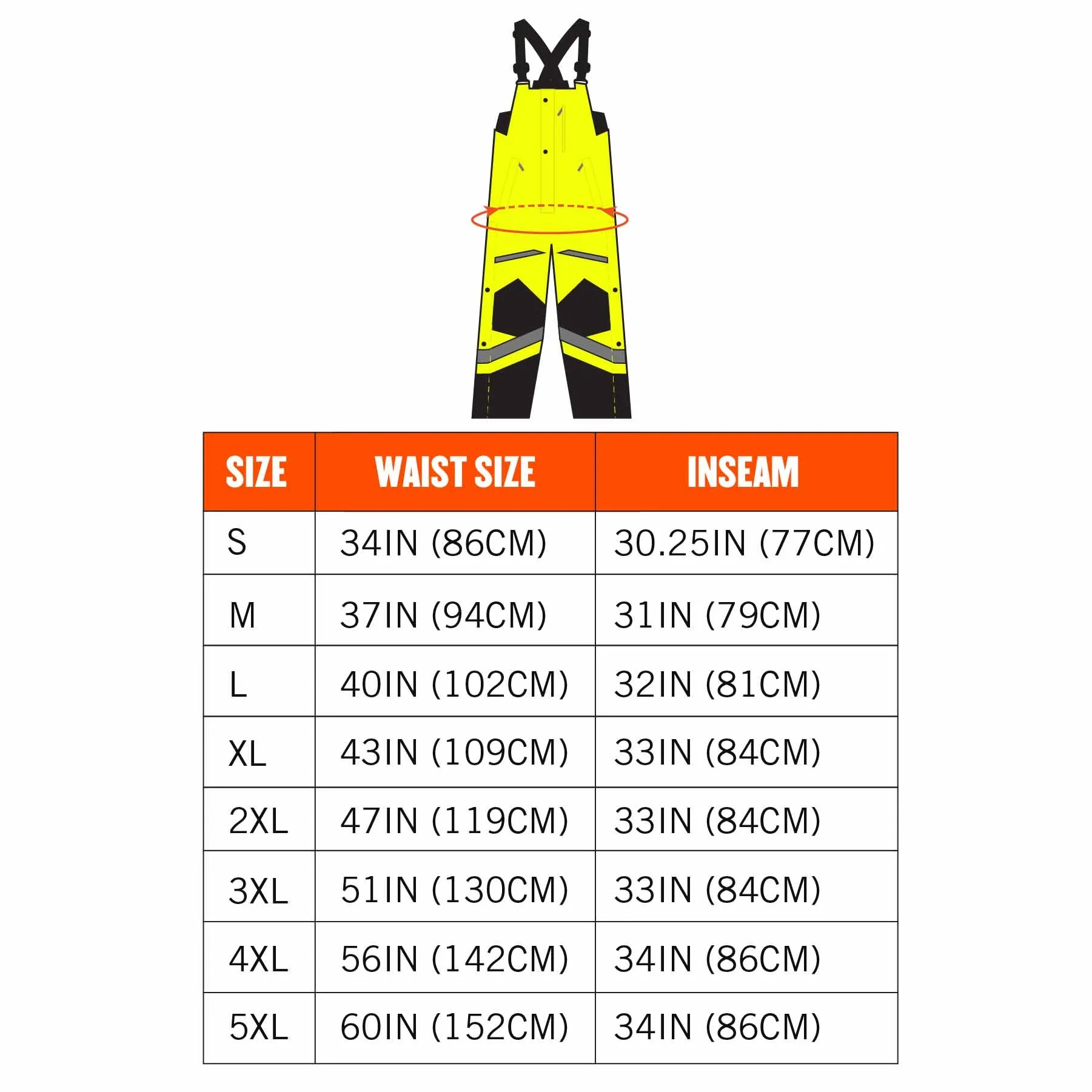 Ergodyne 25524 8928 L Lime Class E Hi-Vis Insulated Bibs