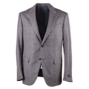 Ermenegildo Zegna Gray-Pink Check Wool Sport Coat