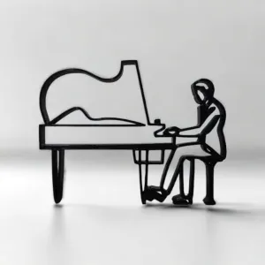 EROTNGO Male Pianist Art | Elegant Home & Office Decor for Pianists