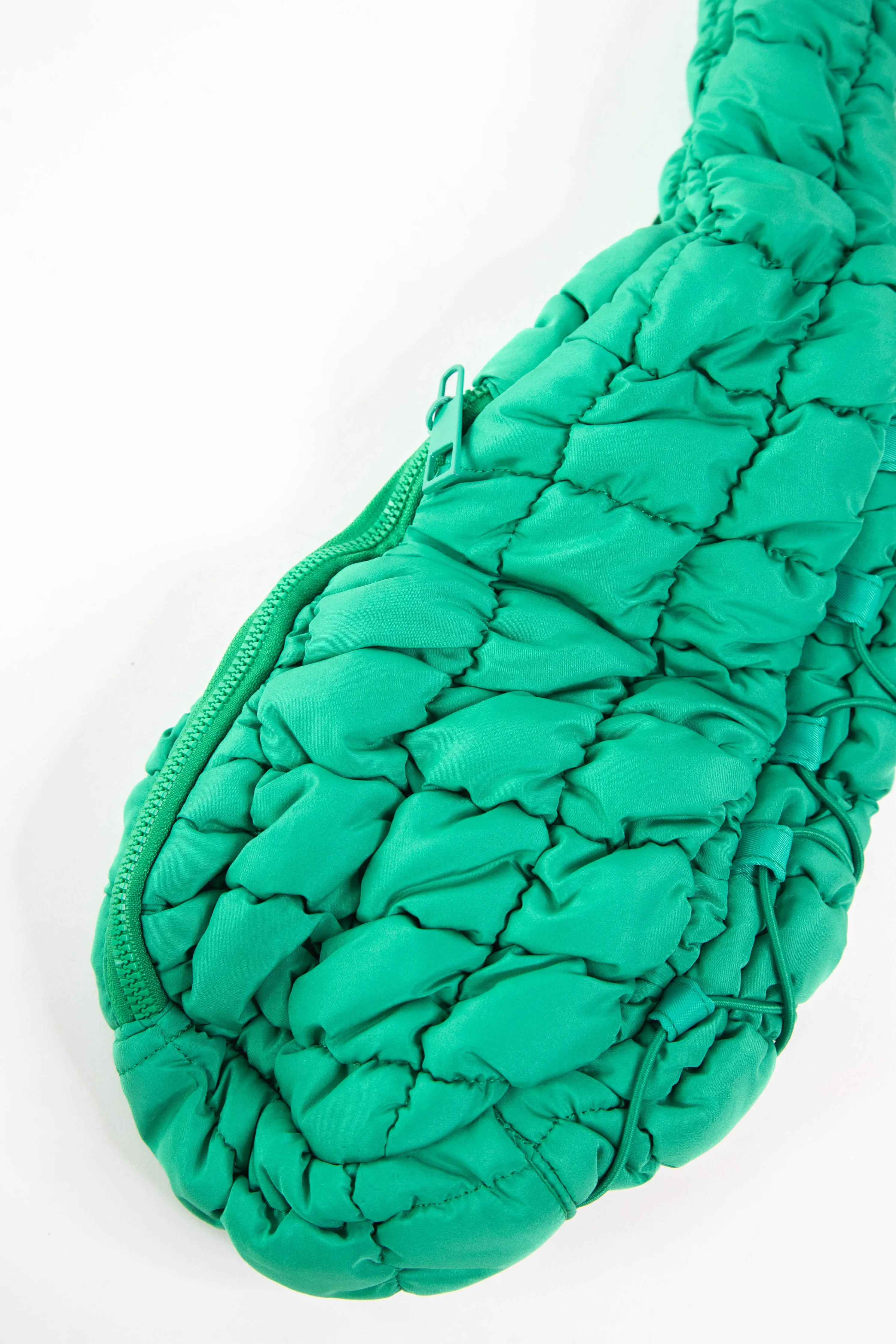 Eryn Nylon Quilted Belt Bag, Green