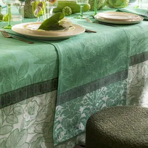 escapade tropicale green table runner by le jacquard français