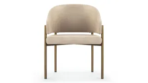 Esme - Esme Dining Chair, Latte Vegan Suede and Brushed Brass