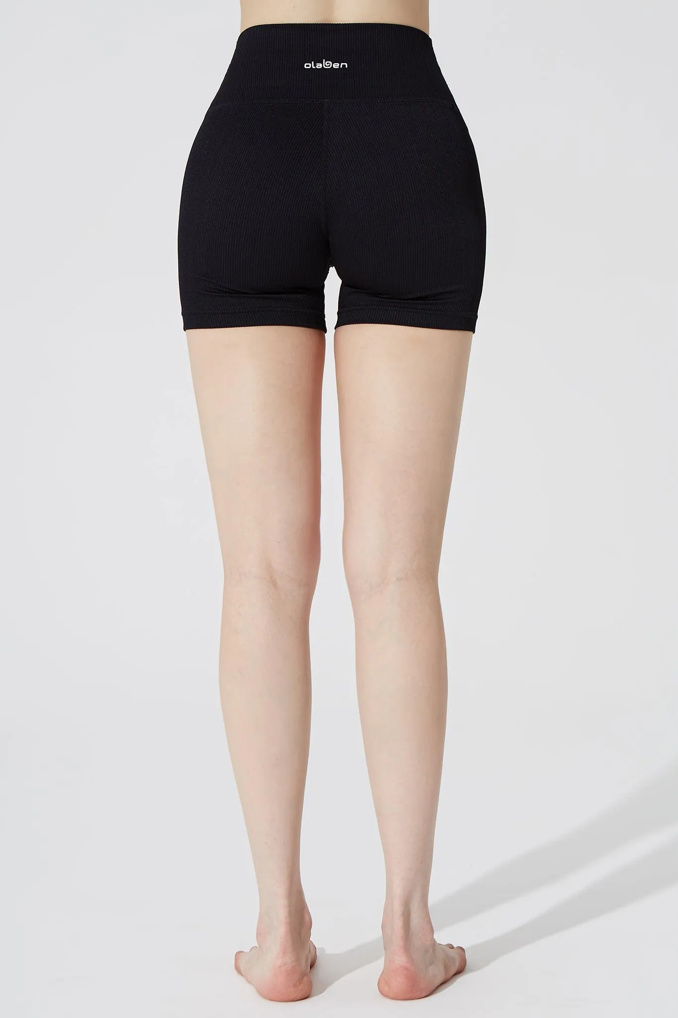 Esmeray High Waist Ribbed Short - Noir