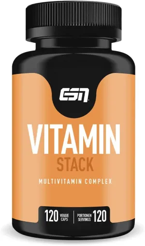 ESN Premium Vitamin Stack - 120 Capsules | Comprehensive Multivitamin Supplement | Essential Vitamins A to K | Made in Germany