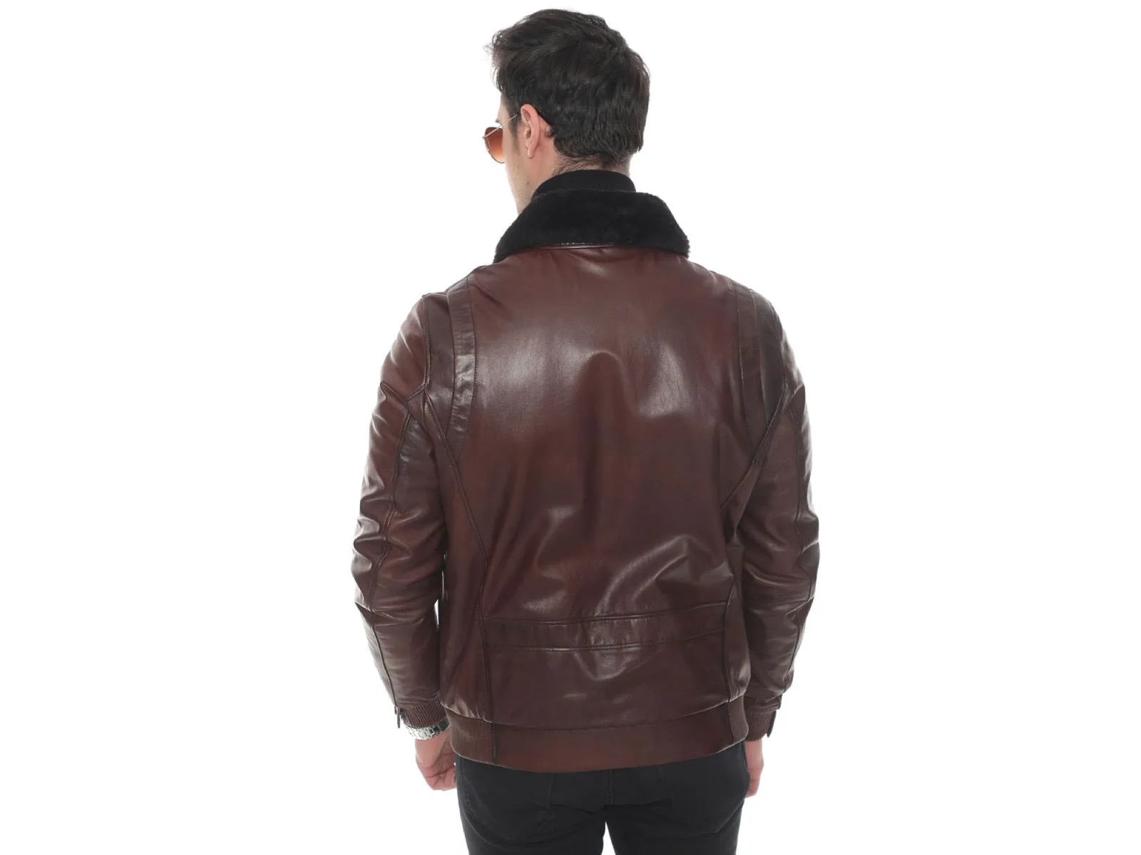 Espresso Aviator: Men's Classic Short Leather Jacket