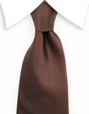 Espresso Brown Tie with Grid