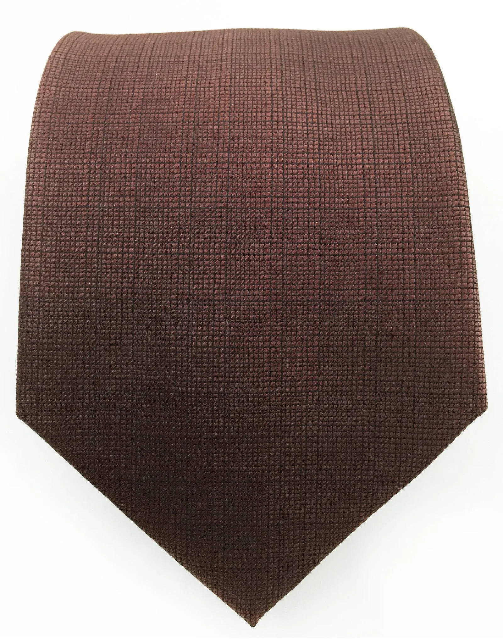 Espresso Brown Tie with Grid