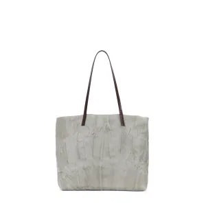 ESSENTIAL TOTE CEMENT PLEATED SHEEPSKIN