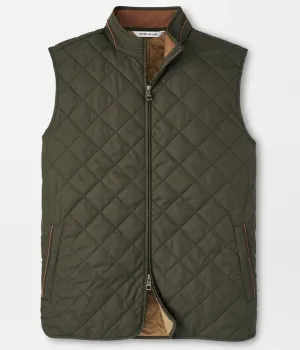 Essex Quilted Travel Vest in Dark Olive by Peter Millar