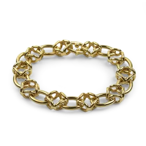 Estate 14K Yellow Gold Fancy Alternating Link Bracelet